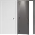 Modern Swing Door Design Featuring Black And Gold Door Handles For Home Interior