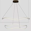 Modern Wave Shaped Double Ring LED Chandelier For Interior Hanging Lighting Design 3d model