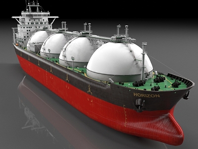 Natural gas carrier LNG freighter 3d model