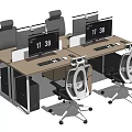 Modern Office Desk and Chair Office Desk and Chair Combination Staff Card Computer Desk Computer 3d model