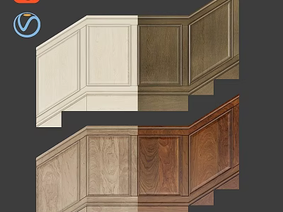 Wooden Staircase Design With Various Wood Grain Steps And Handrail Details 3d model