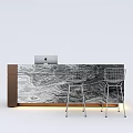 Modern reception desk Reception desk Cashier 3d model