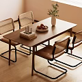 Middle style dining table and chair 3d model