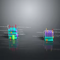 Modern Colorful Household Supplies With Colored Poles And Storage Balls Design