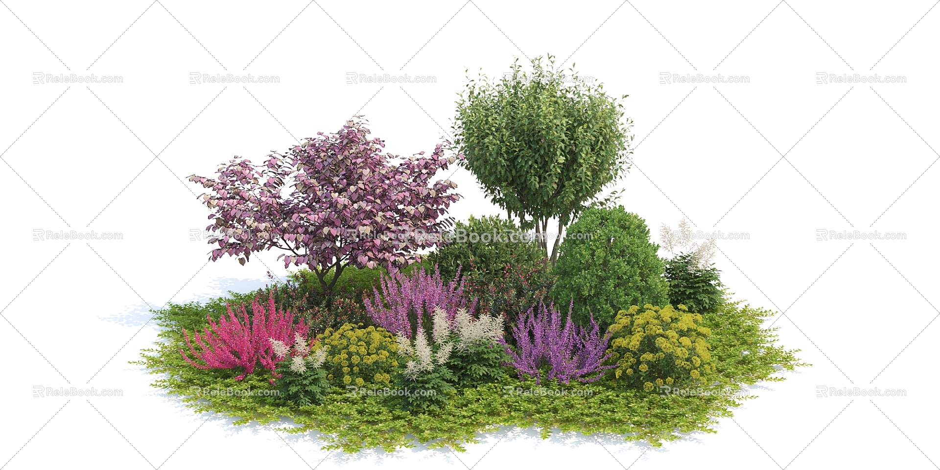 Modern Shrub Shrub Lavender 3d model