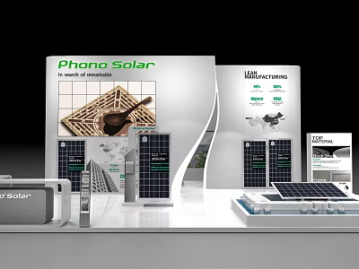 Phone Solar Exhibition Booth With Solar Panels Display And Product Showcases 3d model