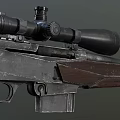 Classic Rifles with Wooden Stock and Scope Vintage Design Elements