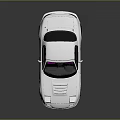 White Modified Sports Car With Pink Interior And Purple Custom Wheels