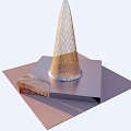 Modern Geometric Conical Mesh Structure With Square Base And Smaller Design Elements