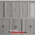 Diverse Security Doors With Single Double Panel Designs Locks and Metal Frames 3d model