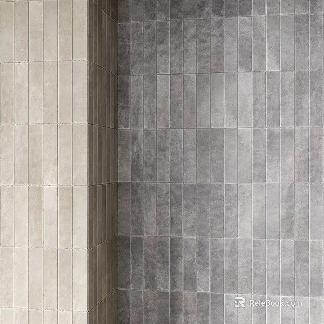 Gray And Beige Wall Tile Components With Geometric Pattern Architectural Decorative Design 3d model 