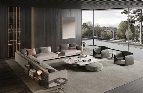 Modern Minotti living room 3d model