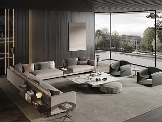 Modern Minotti living room 3d model