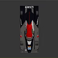 CREO Prototype Racing Car With Red Black Gray Body 00 Number And Aerodynamic Rear Wing