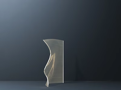 Modern Curved Table Lamp With Transparent Material And Soft Lighting Effect On Dark Background 3d model