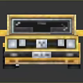Yellow Pixel Art Car 3D Rendering With Retro Style And Reflective Surface