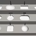 Various Modern Washbasin Designs With Different Shapes On Wall 3d model