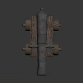 Antique Weapon Cannon With Metal Barrel Wooden Carriage And Wooden Wheels
