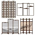 New Chinese Landscape Painting Picture Screen Partition 3d model