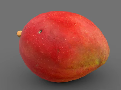 Ripe Fresh Papaya with Red and Yellow Skin and Small Stem as Healthy Tropical Fruit 3d model