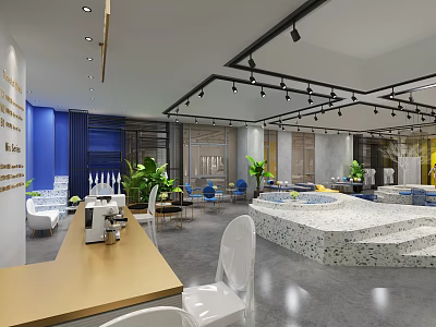 Modern Clothing Store Interior With Open Layout Display Racks Lighting And Seating Area 3d model