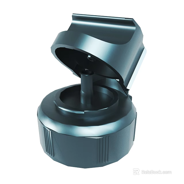 Modern Black Container Device With Open Lid And Central Component Design 3d model 