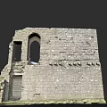 Medieval European Architecture Ancient Stone Structure With Arched Windows And Ruins