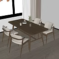 Dining table and chair combination 3d model