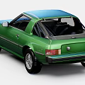 Green Classic Sports Car With Two Door Design And Sleek Exterior Look