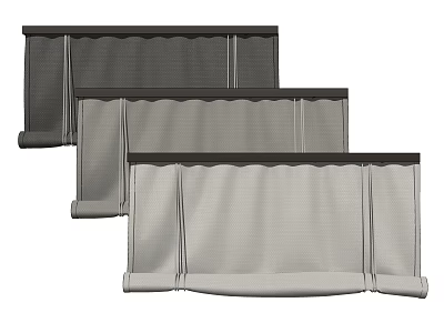 Stylish Roman Blinds With Folded Design And Soft Fabric For Home Window Decor 3d model