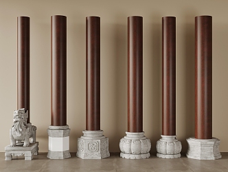 New Chinese style pillar foundation 3d model