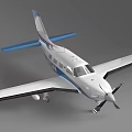 Small Commercial Airliner with Blue White Red Livery Single Propeller Fixed Wings Exterior Design