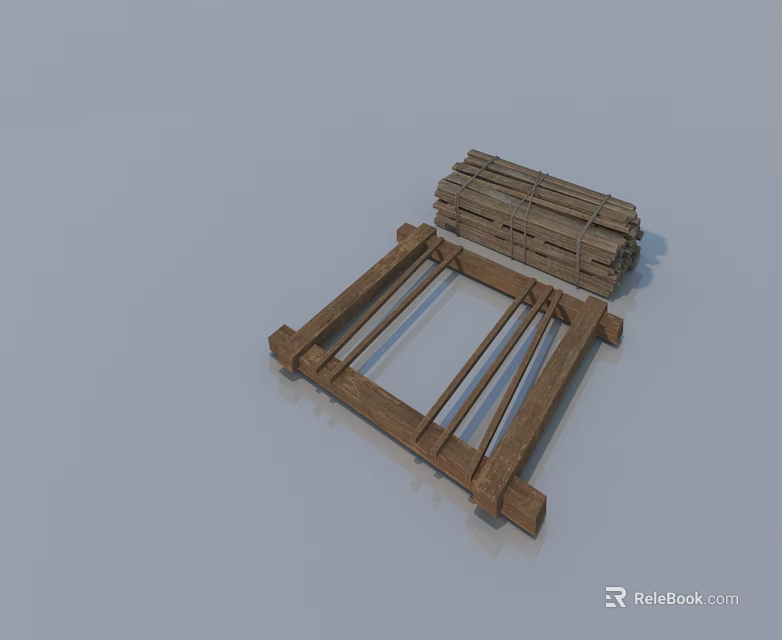 Wooden Sofa and Coffee Table Set with Modern Frame and Natural Wood Color 3d model 