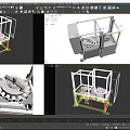 Industrial Equipment With 1700mm Transparent Glass Enclosure And Mechanical Components
