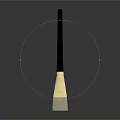 Sleek Modern Utility Brush With Black Handle White Bristles And Gold Accent Ring