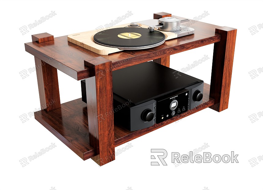 Modern record player audio coffee table side table low table music equipment model