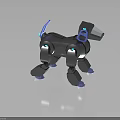 Robotic Dog With Mechanical Structure And Metallic Body Blue Accents And Glowing Lights On Paws