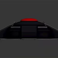 Modern Decorative Ornament Set With Black Base Red Button And Sleek Geometric Design