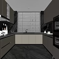 Modern Kitchen Interior Design With White Black Cabinets Appliances Countertops And Blinds
