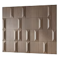 Modern Wooden Wall Panels With Vertical Lines Grid Pattern And Geometric Designs 3d model