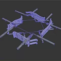 Industrial Metal Equipment Components With Curved Bars And Support Rods