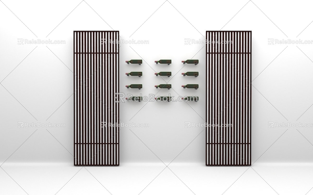 New Chinese Red Wine Display Area 3d model