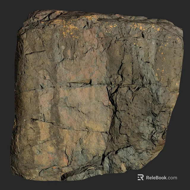 Rural Landscape Featuring Natural Rock With Earthy Tones And Textured Cracks 3d model 
