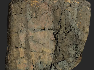 Rural Landscape Featuring Natural Rock With Earthy Tones And Textured Cracks 3d model
