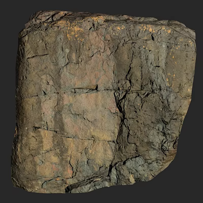 Rural Landscape Featuring Natural Rock With Earthy Tones And Textured Cracks 3d model