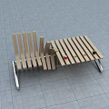 Modern Wooden Outdoor Chairs With Metal Legs Small Table And Blue Cup