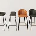 Modern Stylish Bar Stools In Various Colors With Leather Seats And Metal Legs