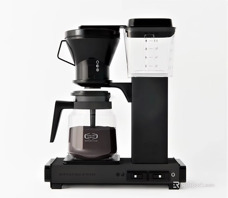Modern Black Drip Coffee Maker Kitchen Appliance With Glass Carafe For Home 3d model 