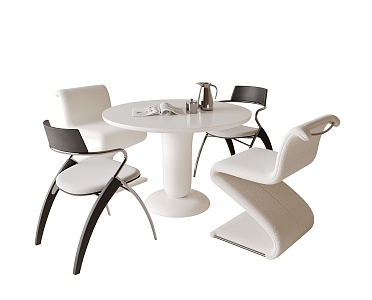 Modern Dining Table and Chair Combination 3d model