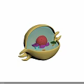 Colorful Biological Cell 3D Model with Nucleus Mitochondria Organelles and Internal Structure